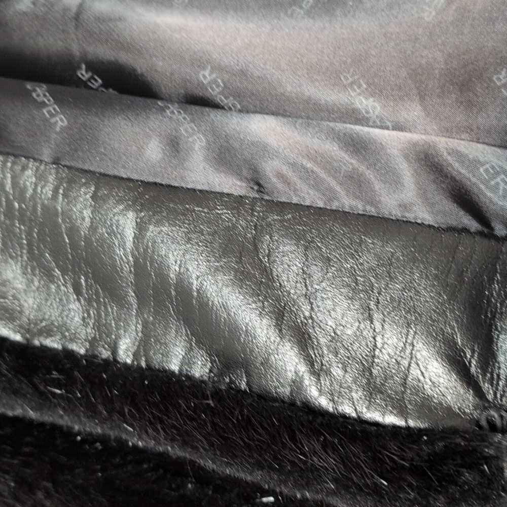 80s Casper Black Faux Fur Short Coat Black Satin Lining Vegan. - Picture 10 of 10